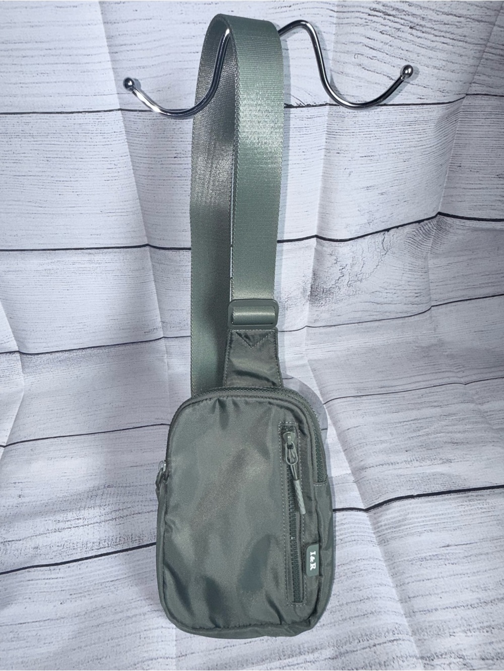 Iris & Rainbow Olive Green Crossbody Sling Bag